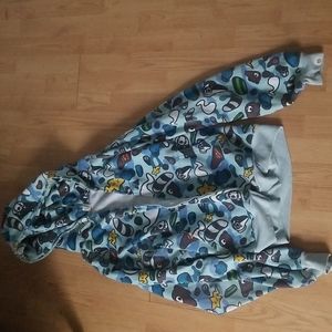 Baby blue fully zip bape hoodie